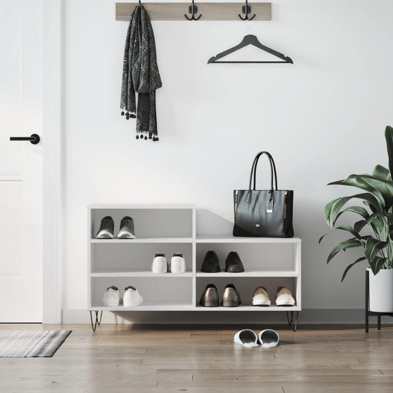 Afbeelding laden in galerijviewer, Vidaxl schoenenkast 102x36x60 cm bewerkt hout wit
