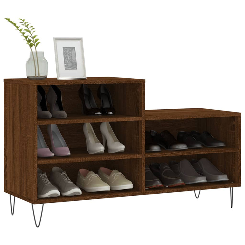 Load image into Gallery viewer, Vidaxl schoenenkast 102x36x60 cm bewerkt hout bruin eikenkleur
