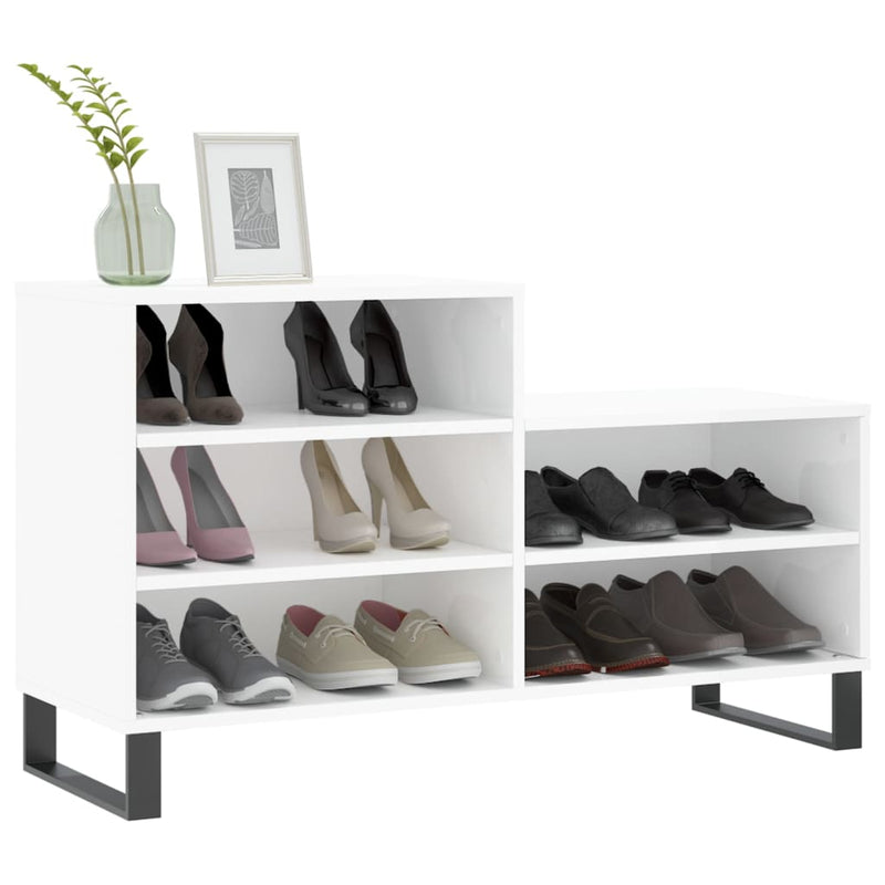 Load image into Gallery viewer, Vidaxl schoenenkast 102x36x60 cm bewerkt hout hoogglans wit
