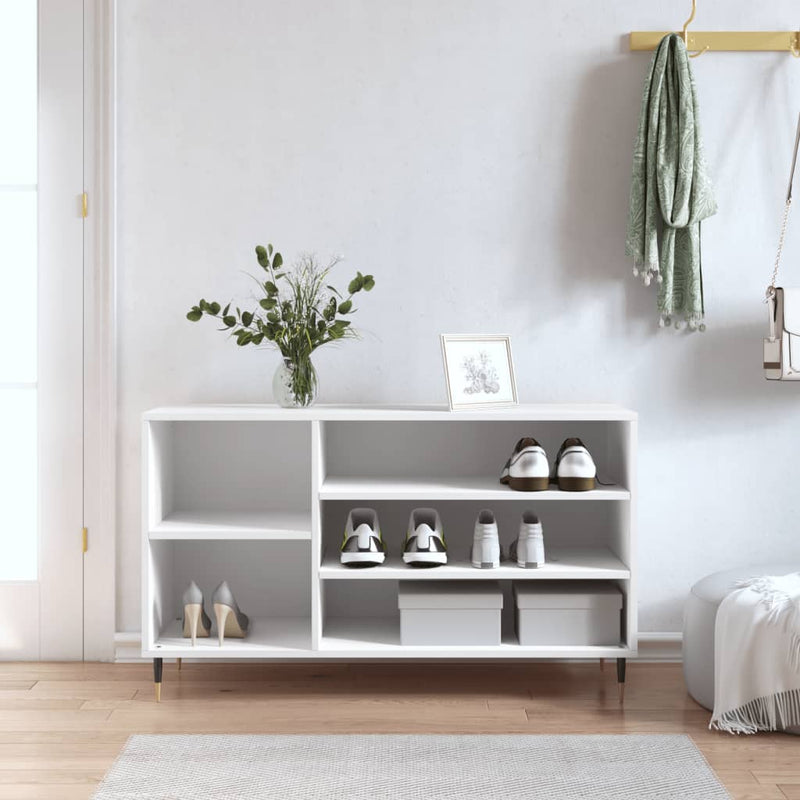 Afbeelding laden in galerijviewer, Vidaxl schoenenkast 102x36x60 cm bewerkt hout wit
