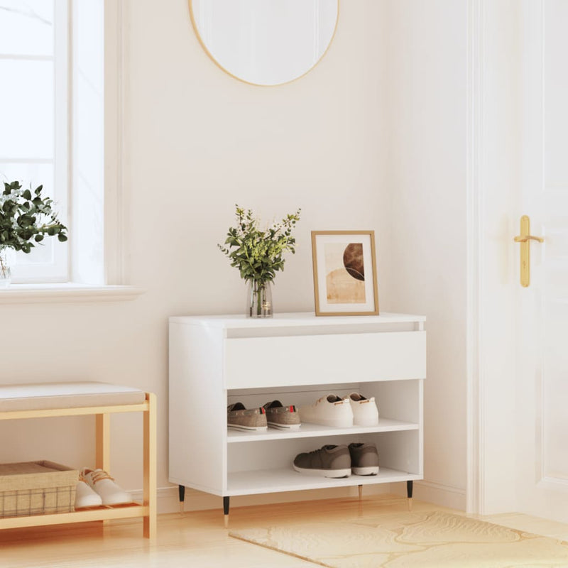 Load image into Gallery viewer, Vidaxl schoenenkast 70x36x60 cm bewerkt hout wit
