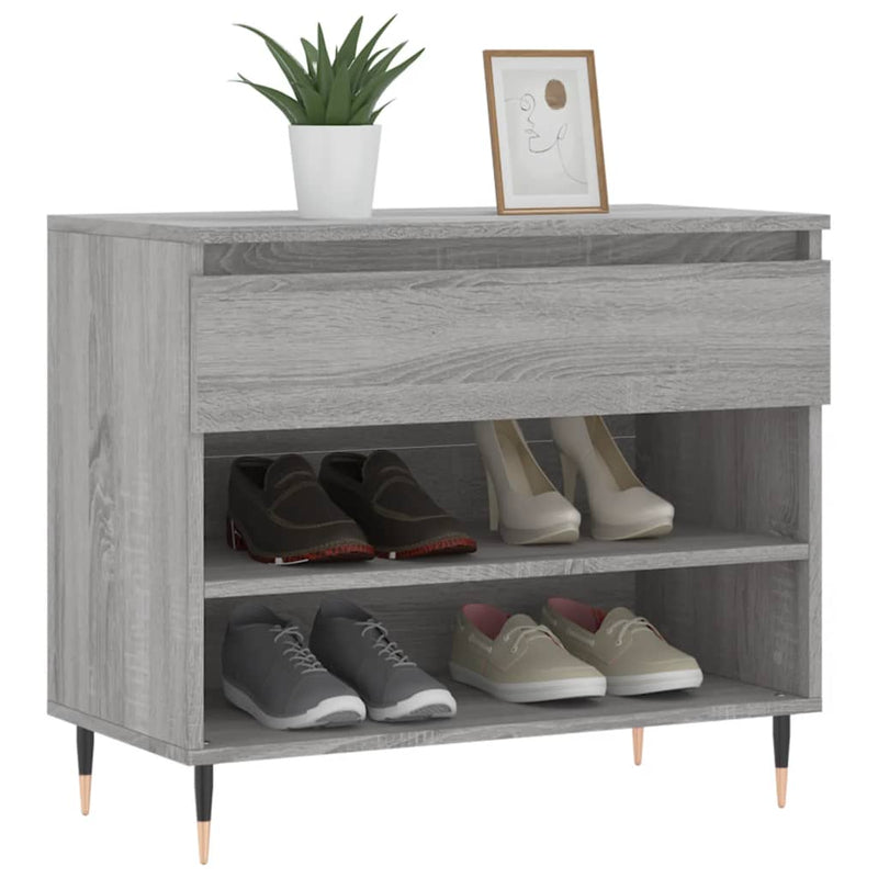 Load image into Gallery viewer, VidaXL Schoenenkast 70x36x60 cm bewerkt hout sonoma grijs
