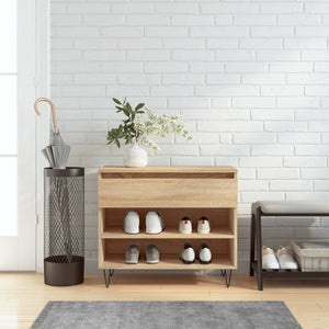 Vidaxl schoenenkast 70x36x60 cm bewerkt hout sonoma eikenkleurig