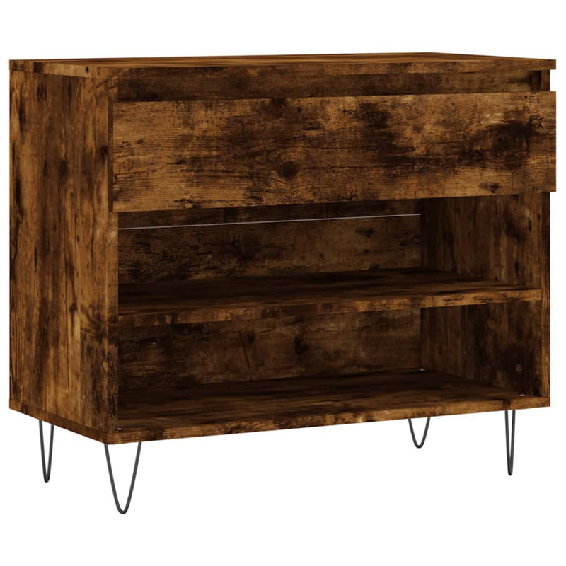 Afbeelding laden in galerijviewer, Vidaxl schoenenkast 70x36x60 cm bewerkt hout gerookt eikenkleurig
