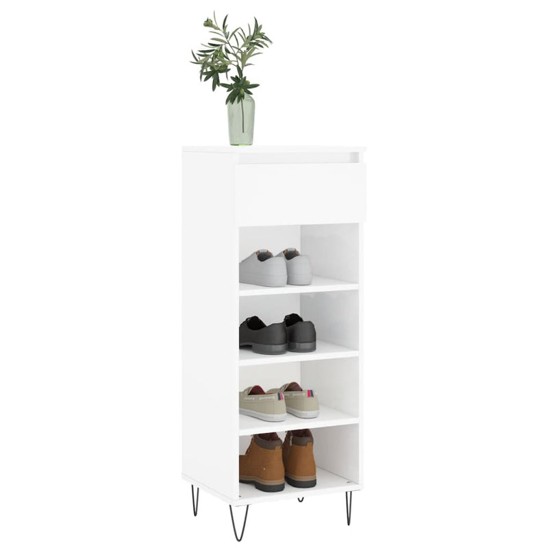 Load image into Gallery viewer, Vidaxl schoenenkast 40x36x105 cm bewerkt hout hoogglans wit
