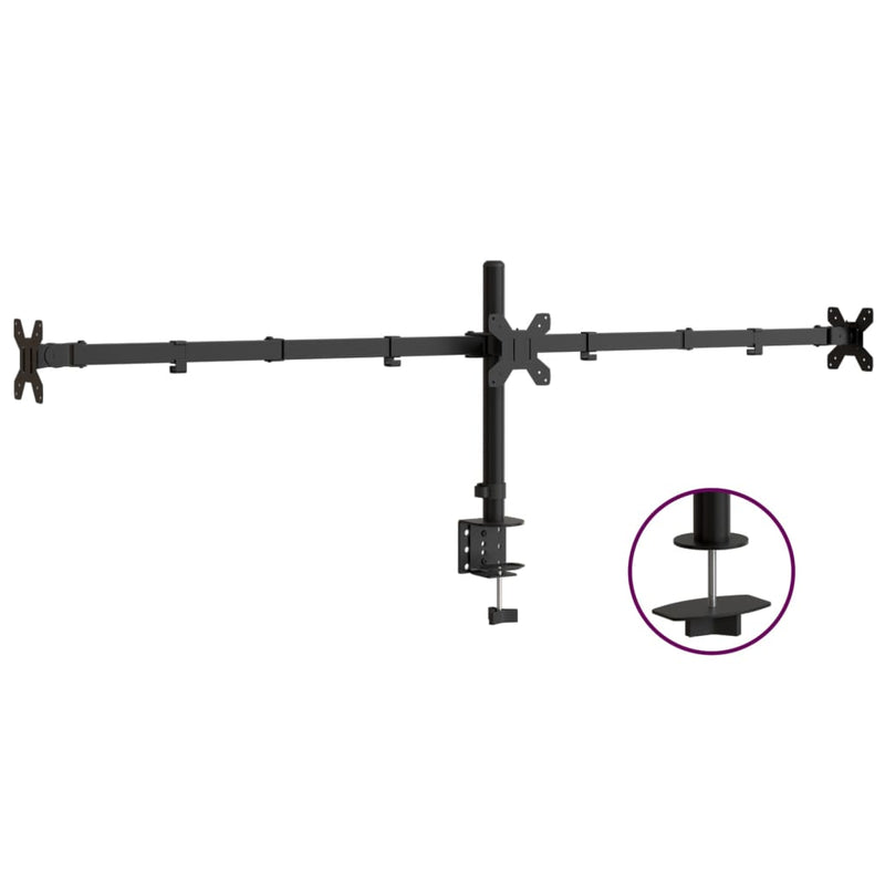 Load image into Gallery viewer, Vidaxl monitorstandaard drieubbel vesa 75 100 mm staal zwart
