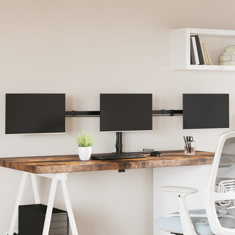 Load image into Gallery viewer, Vidaxl monitorstandaard drieubbel vesa 75 100 mm staal zwart
