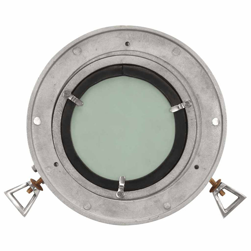 Cargue la imagen en el visor de la galería, Vidaxl wandspiegel patrijspoort ø23 cm aluminium en glas
