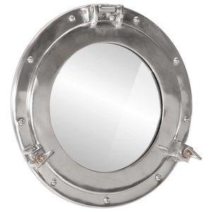 Vidaxl wandspiegel patrijspoort ø38 cm aluminium en glas