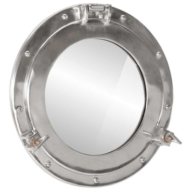 Vidaxl wandspiegel patrijspoort ø38 cm aluminium en glas