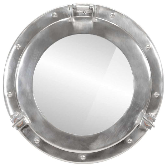 Vidaxl wandspiegel patrijspoort ø38 cm aluminium en glas