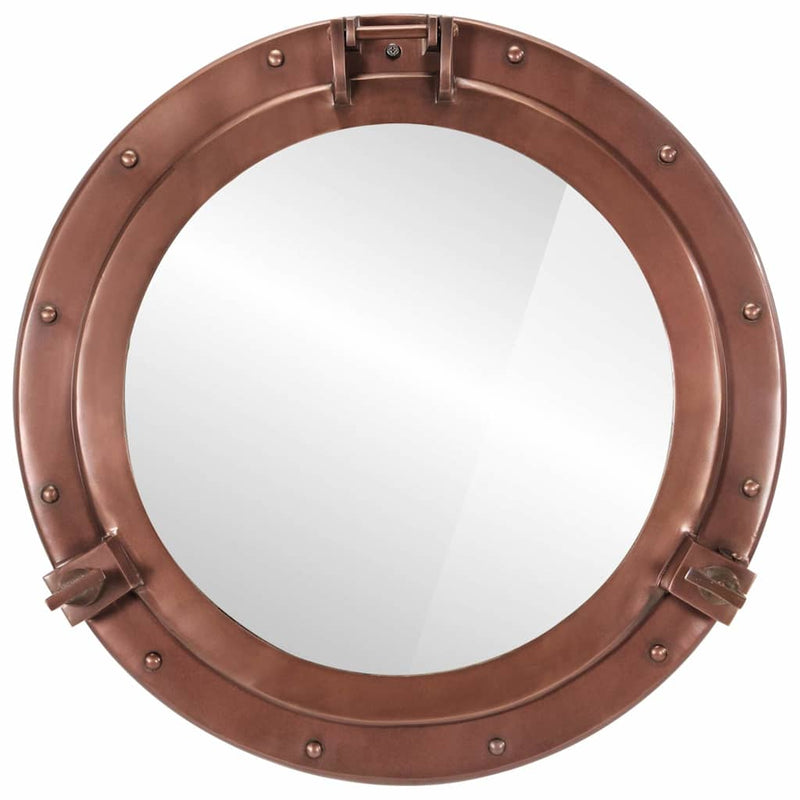 Chargez l'image dans la visionneuse de la galerie, Vidaxl wandspiegel patrijspoort ø50 cm aluminium en glas
