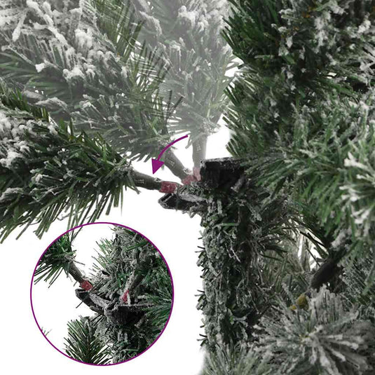 Vidaxl kunstkerstboom met scharnieren en sneeuw 180 cm