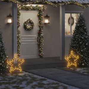 Vidaxl kerstverlichting ster met grondpinnen 80 led's 60 cm