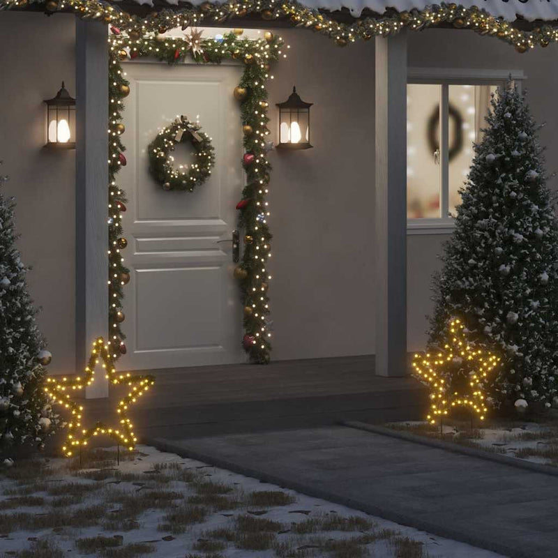 Load image into Gallery viewer, Vidaxl kerstverlichting ster met grondpinnen 80 led's 60 cm
