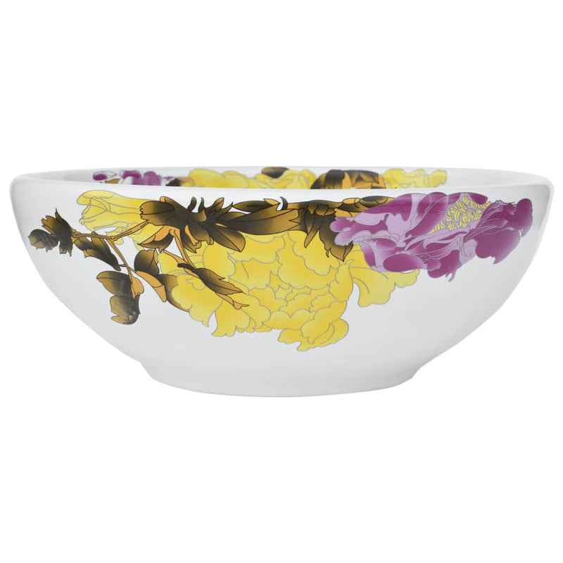 Afbeelding laden in galerijviewer, Vidaxl opzetwasbak rond φ41x14 cm keramiek meerkleurig
