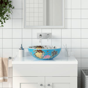 Vidaxl opzetwasbak rond φ41x14 cm keramiek meerkleurig