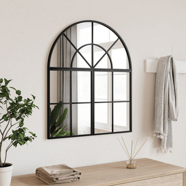 Vidaxl wandspiegel boog 60x70 cm ijzer zwart