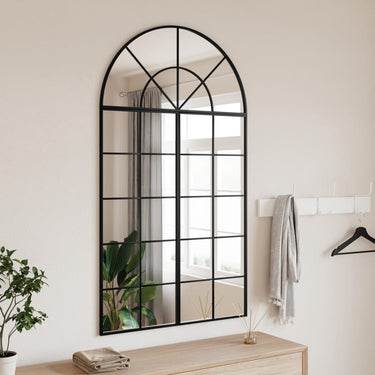 Vidaxl wandspiegel boog 80x140 cm ijzer zwart