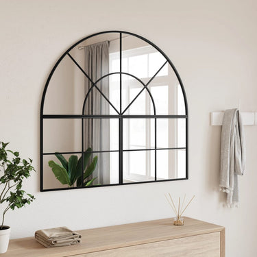 Vidaxl wandspiegel boog 100x90 cm ijzer zwart