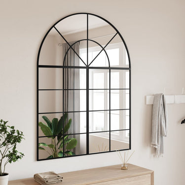 Vidaxl wandspiegel boog 100x130 cm ijzer zwart