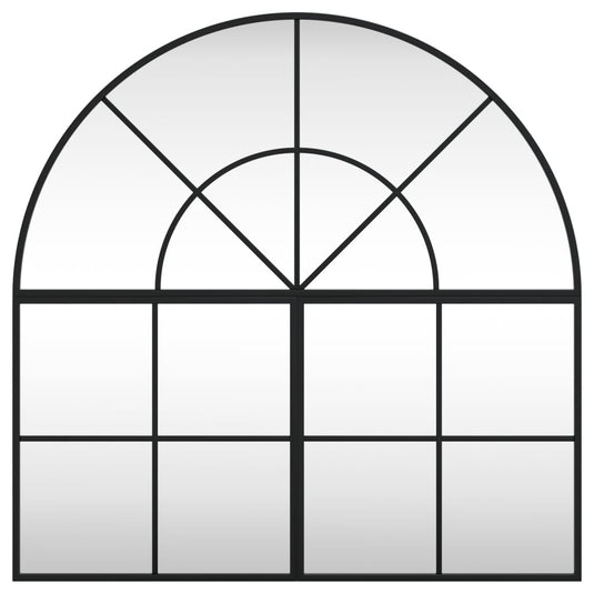 VidaXL Wandspiegel boog 80x80 cm ijzer zwart