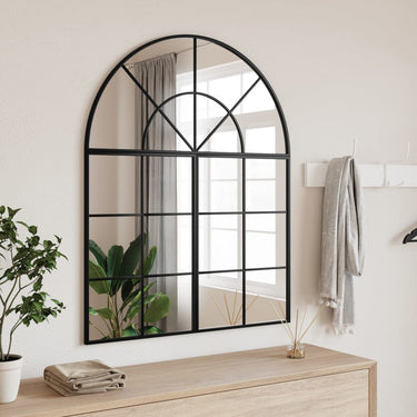 Vidaxl wandspiegel boog 80x100 cm ijzer zwart
