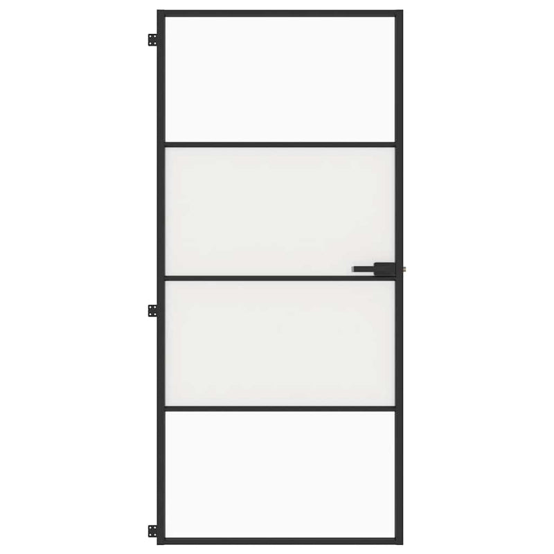 Load image into Gallery viewer, Vidaxl binnendeur smal 93x201,5 cm gehard glas en aluminium zwart
