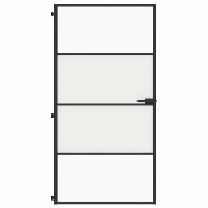 Load image into Gallery viewer, Vidaxl binnendeur smal 102,5x201,5 cm gehard glas en aluminium zwart
