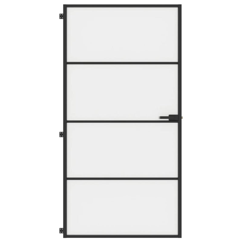 Load image into Gallery viewer, VidaXL Binnendeur smal 102,5x201,5 cm gehard glas en aluminium zwart
