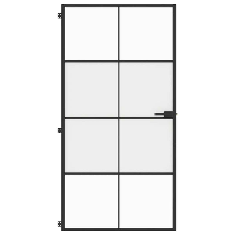 Load image into Gallery viewer, Vidaxl binnendeur smal 102,5x201,5 cm gehard glas en aluminium zwart
