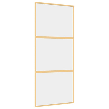 Vidaxl schuifdeur 90x205 cm helder esg-glas en aluminium goudkleurig