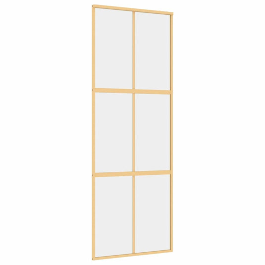 Vidaxl schuifdeur 76x205 cm helder esg-glas en aluminium goudkleurig