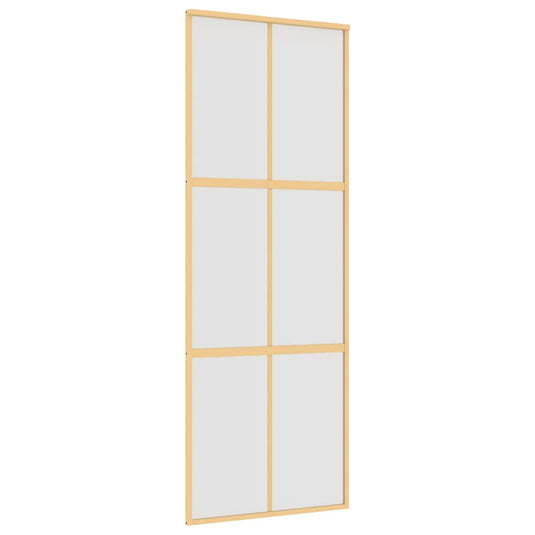 Vidaxl schuifdeur 76x205 cm mat esg-glas en aluminium goudkleurig