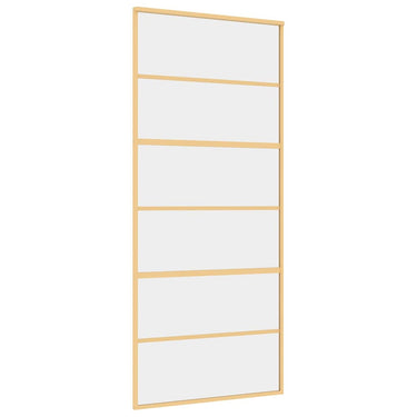 Vidaxl schuifdeur 90x205 cm helder esg-glas en aluminium goudkleurig