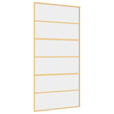 Vidaxl schuifdeur 102,5x205 cm helder esg-glas en aluminium goudkleur