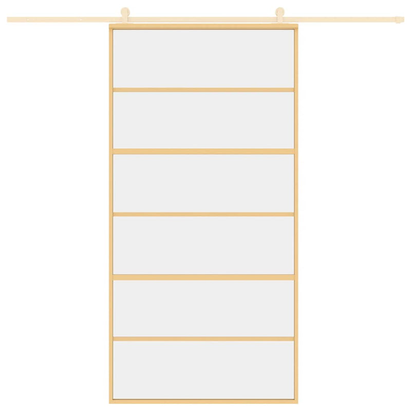 Load image into Gallery viewer, Vidaxl schuifdeur 102,5x205 cm helder esg-glas en aluminium goudkleur
