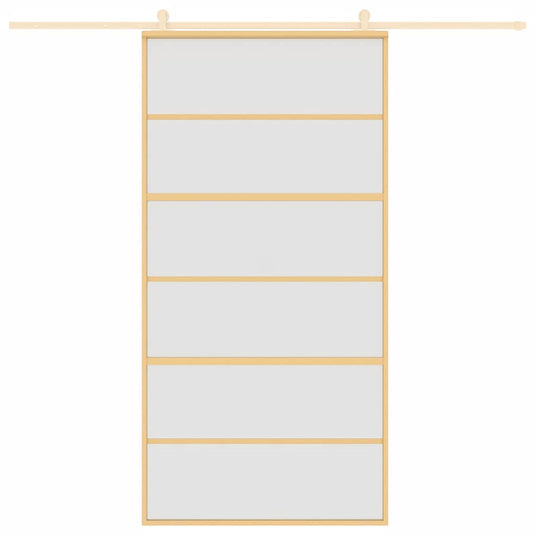 Vidaxl schuifdeur 102,5x205 cm mat esg-glas en aluminium goudkleurig