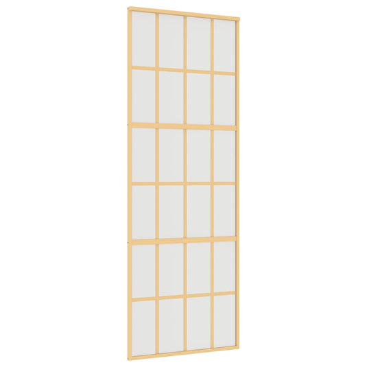 Vidaxl schuifdeur 76x205 cm mat esg-glas en aluminium goudkleurig