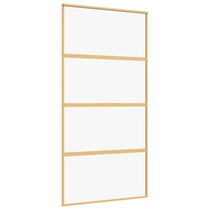 Vidaxl schuifdeur 102,5x205 cm helder esg-glas en aluminium goudkleur