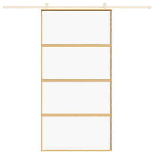 Vidaxl schuifdeur 102,5x205 cm helder esg-glas en aluminium goudkleur