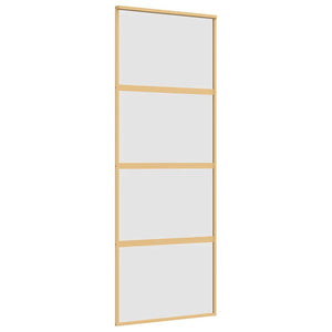 Vidaxl schuifdeur 76x205 cm mat esg-glas en aluminium goudkleurig