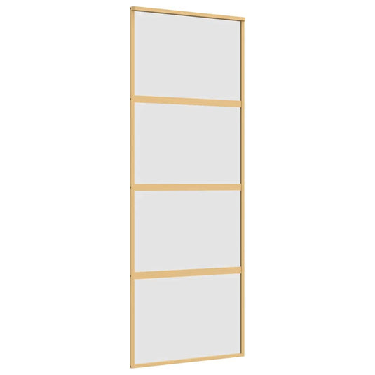 Vidaxl schuifdeur 76x205 cm mat esg-glas en aluminium goudkleurig