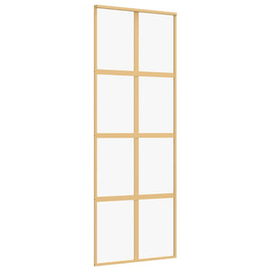 Vidaxl schuifdeur 76x205 cm helder esg-glas en aluminium goudkleurig