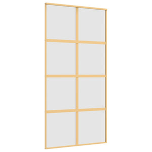 Vidaxl schuifdeur 102,5x205 cm mat esg-glas en aluminium goudkleurig
