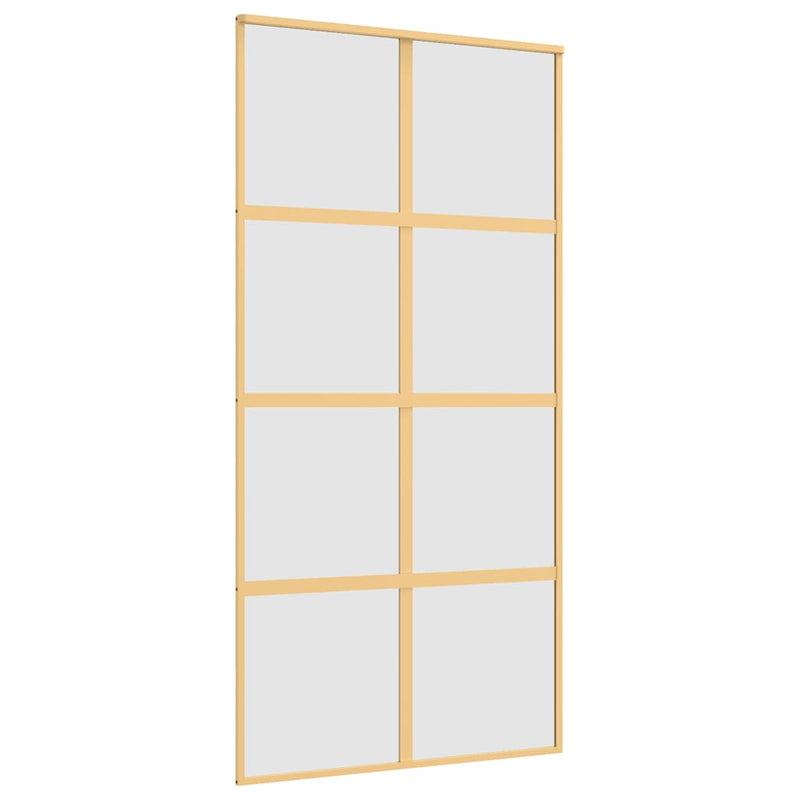 ギャラリービューアに画像をロードする, Vidaxl schuifdeur 102,5x205 cm mat esg-glas en aluminium goudkleurig
