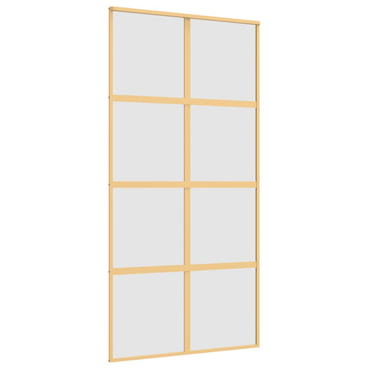 Vidaxl schuifdeur 102,5x205 cm mat esg-glas en aluminium goudkleurig