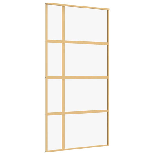 Vidaxl schuifdeur 102,5x205 cm helder esg-glas en aluminium goudkleur