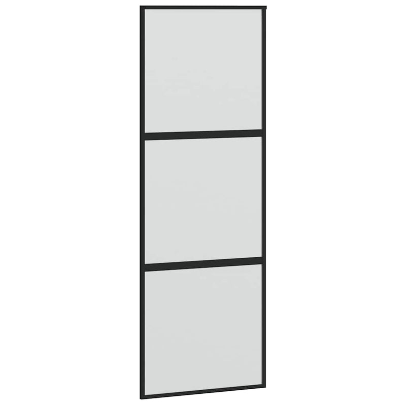 Afbeelding laden in galerijviewer, Vidaxl schuifdeur 76x205 cm gehard glas en aluminium zwart
