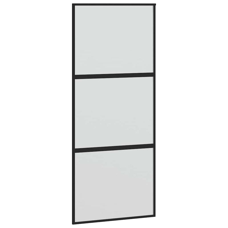 Load image into Gallery viewer, Vidaxl schuifdeur 90x205 cm gehard glas en aluminium zwart
